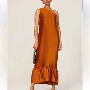 Tome Pleated One Shoulder Gown XS